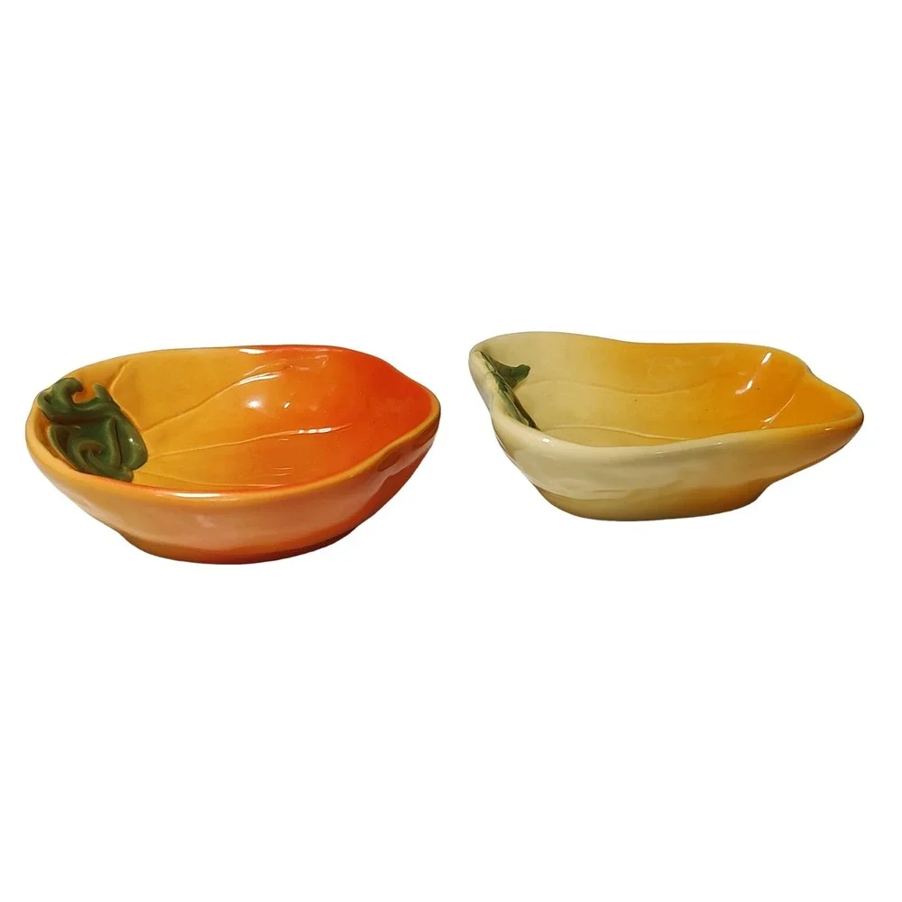 Williams Sonoma Condiment Dish Jardin‎ Potager Ceramic Vegetable Dip Set of Two
